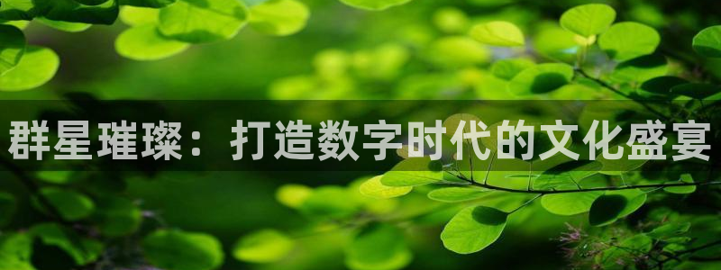 sunbet申搏4平台注册：群星璀璨：打造数字时代的文化盛宴